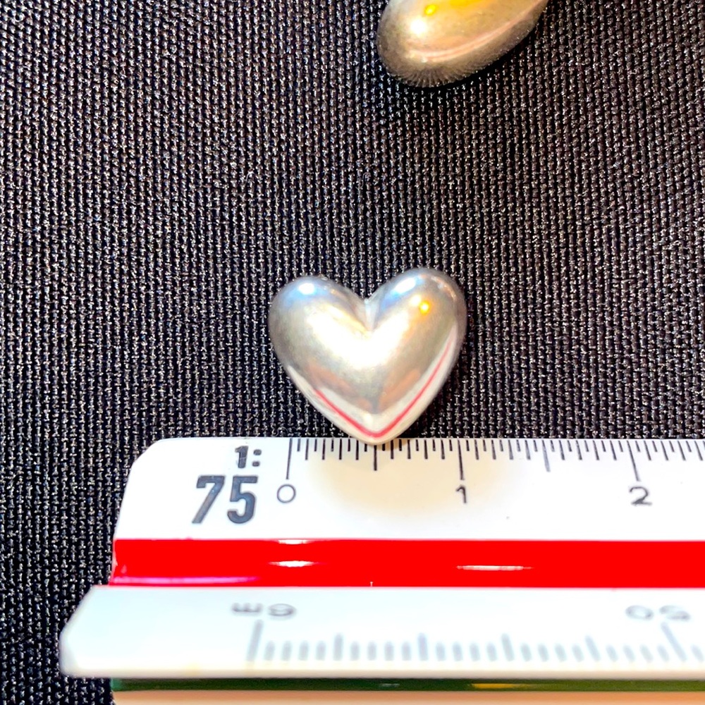 Silver heart bead-15x12- lot of 70